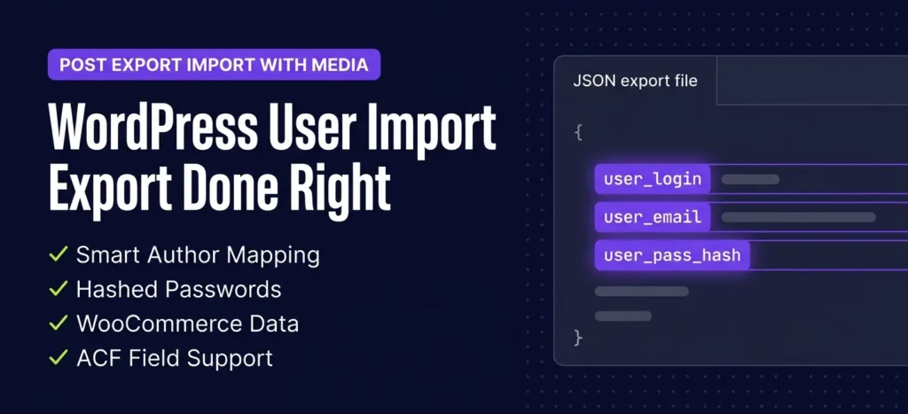 WordPress user import export