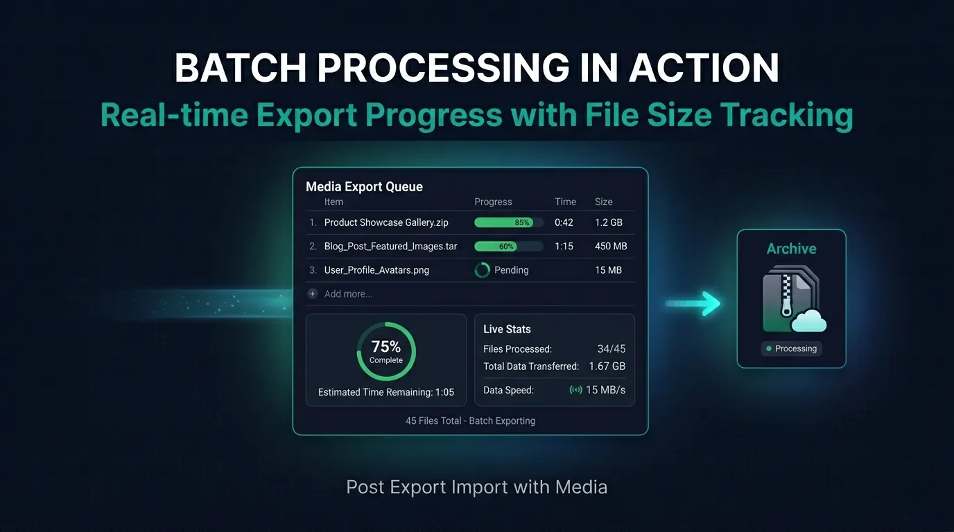 I Tried to Migrate WordPress Posts with Media Manually - Here's What Finally Worked migrate WordPress posts with media batch settings and progress screen